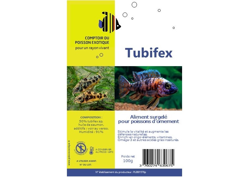 Tubifex - Blister 100 gr - Blister 100 gr - Comptoir du Poisson exotique